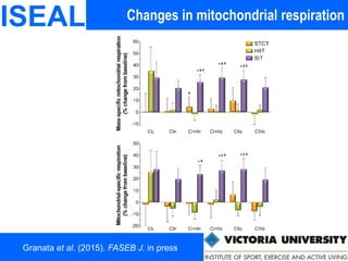 ISEAL
Granata et al. (2015). FASEB J. in press
Changes in mitochondrial respiration
 