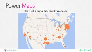 @hoffman8
PowerMaps
The result: a map of total value by geography.
 