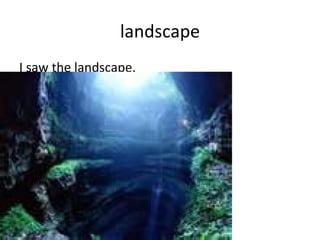 landscape I saw the landscape. 