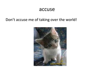 accuse Don’t accuse me of taking over the world! 