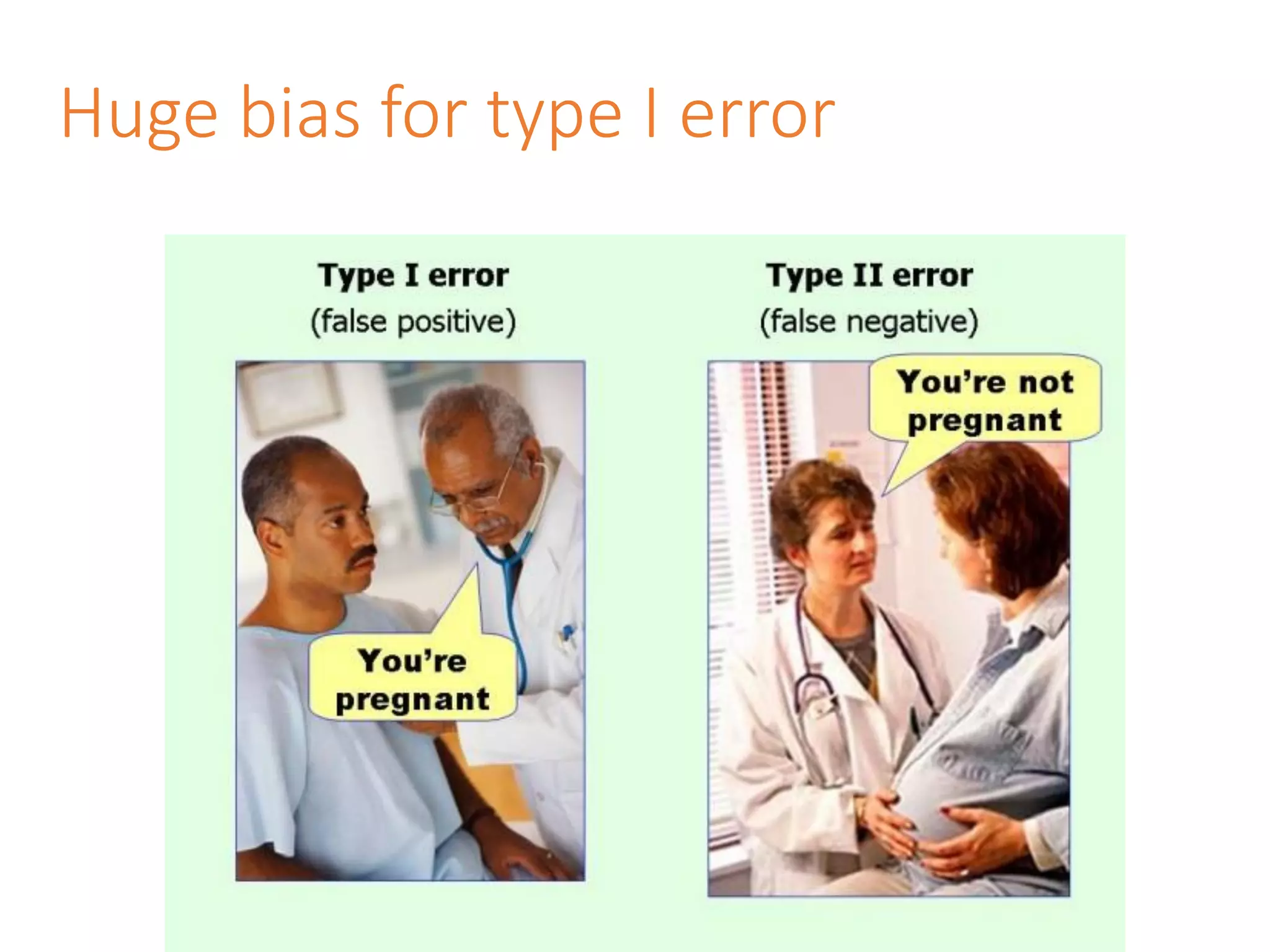 Huge bias for type I error
 
