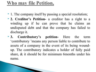 Redito Name Business law- Winding up of company ppt-Dr. Kokila Saxena | PPT