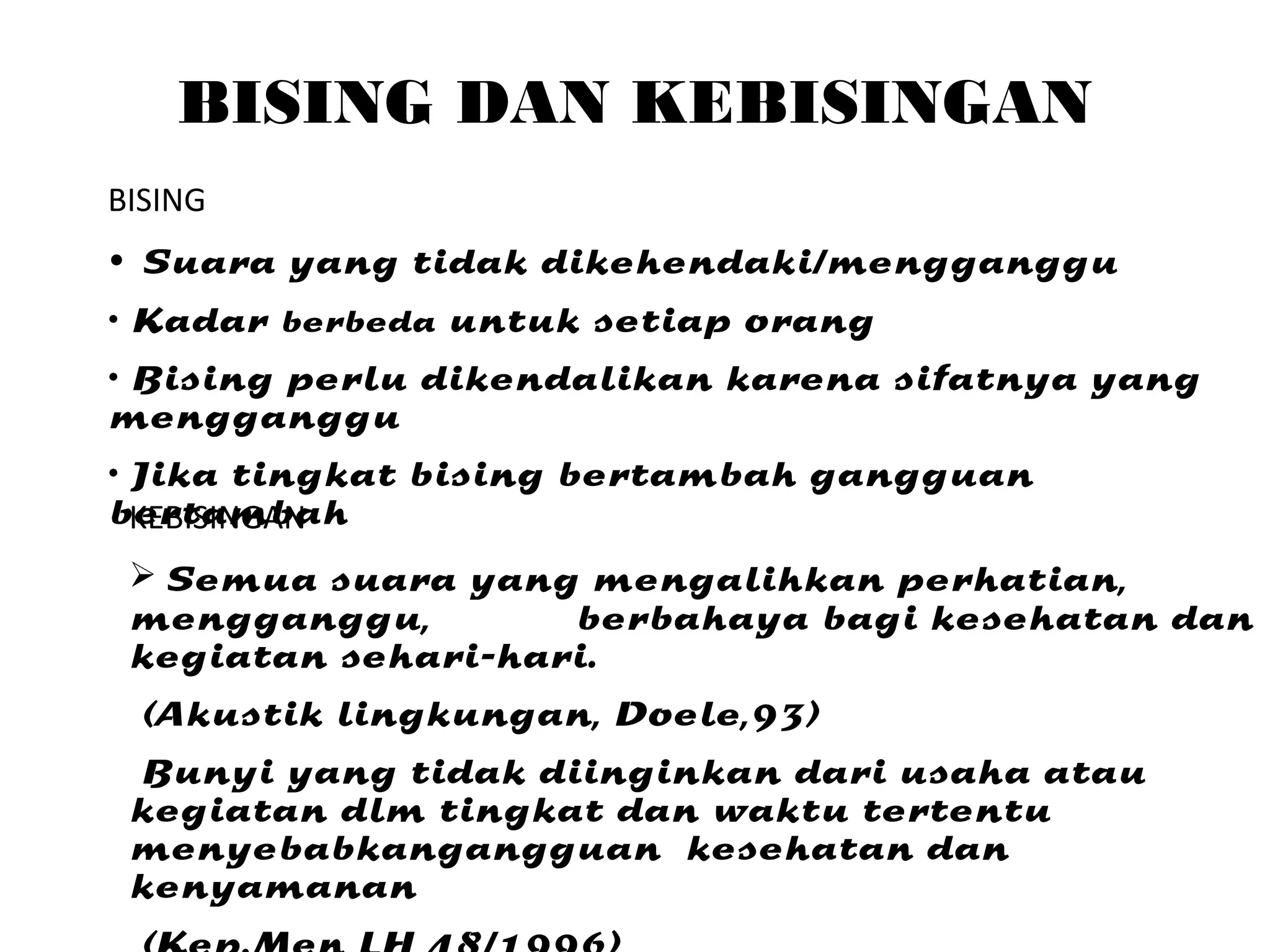 Bising dan kebisingan | PPT