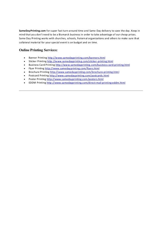 Bismarck Printing Services