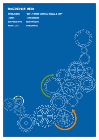 АО «Корпорация «МСП»
109074, г. Москва, Славянская площадь, д. 4, стр. 1
+7 (495) 698 98 00
info@corpmsp.ru
www.corpmsp.ru
Почтовый адрес:
Электронная почта:
Интернет-сайт:
Телефон:
 