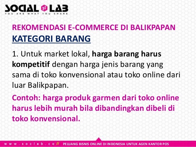 Bisnis online agen kantor pos balikpapan