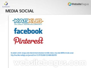 MEDIA SOCIAL




  Ini adalah contoh, kenapa anda tidak direkomendasikan memiliki etalase atau toko HANYA di media sosial.
  http://imachiko.multiply.com/journal/item/112/PETISI-BUAT-CEO-BARU-MULTIPLY
 