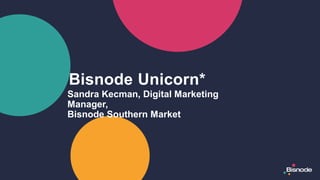 Bisnode Unicorn*
Sandra Kecman, Digital Marketing
Manager,
Bisnode Southern Market
 