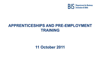 Department for Business, Innovation and Skills - Youth Unemployment