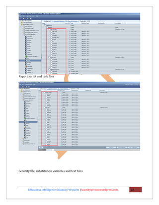 Report script and rule files




Security file, substitution variables and text files




       ©Business Intelligence Solution Providers | learnhyperion.wordpress.com   23
 