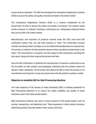 BIS Registration for Mail Processing Machine.pdf