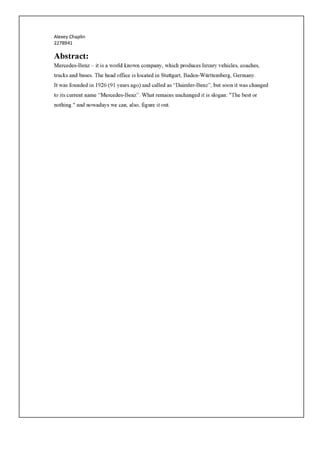 Mb Driver S Abstracts Example Bis Report