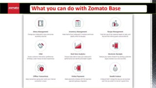 What you can do with Zomato Base
 