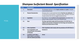 BIS specification and Analytical Methods for shampoo | PPTX