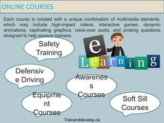 ONLINE COURSES
Each course is created with a unique combination of multimedia elements,
which may include high-impact vide...