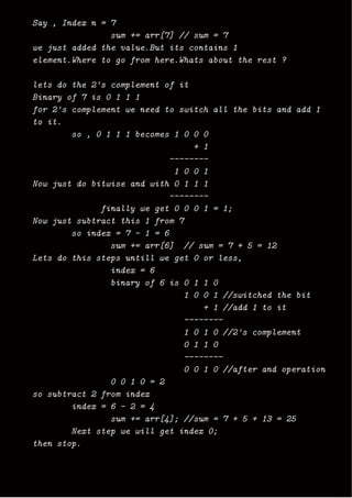 Binary Indexed Tree / Fenwick Tree | PDF