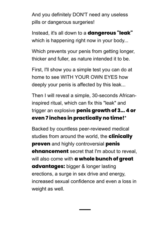 Banned "African Penis Ritual" Unlocks Your Penis' TRUE Size | PDF