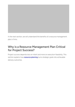 Resource Management Plan: What is it & How to Create One Effectively? | PDF