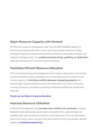 Resource Management Plan: What is it & How to Create One Effectively? | PDF