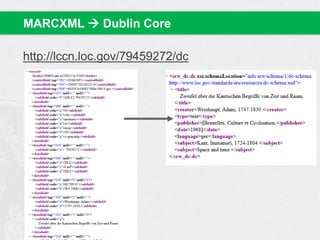 MARCXML  Dublin Core
http://lccn.loc.gov/79459272/dc
 