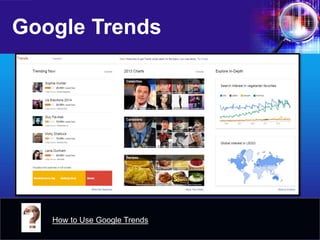Google Trends 
How to Use Google Trends  