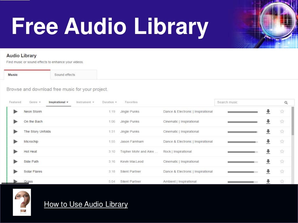 Free Audio Library How to