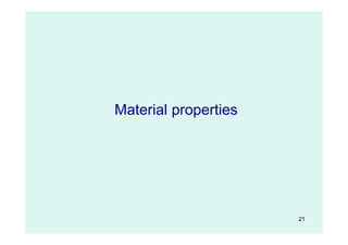 21
Material properties
 