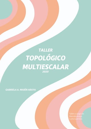 1
TALLER
TOPOLÓGICO
MULTIESCALAR2020
GABRIELA A. MARÍN ARAYA
Taller a cargo de:
Marcelo Araya
Carla Guerrero
 