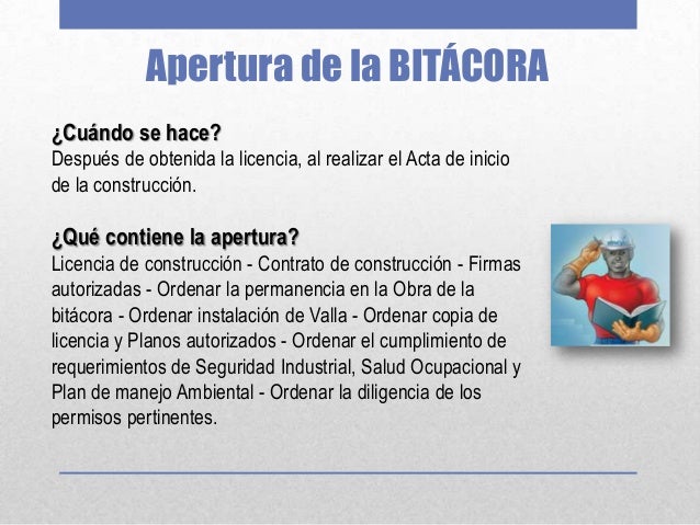Bitacora de obra