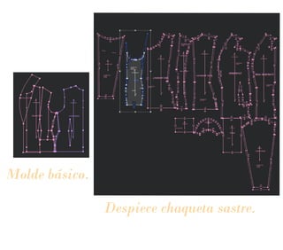 Despiece chaqueta sastre.
Molde básico.
 
