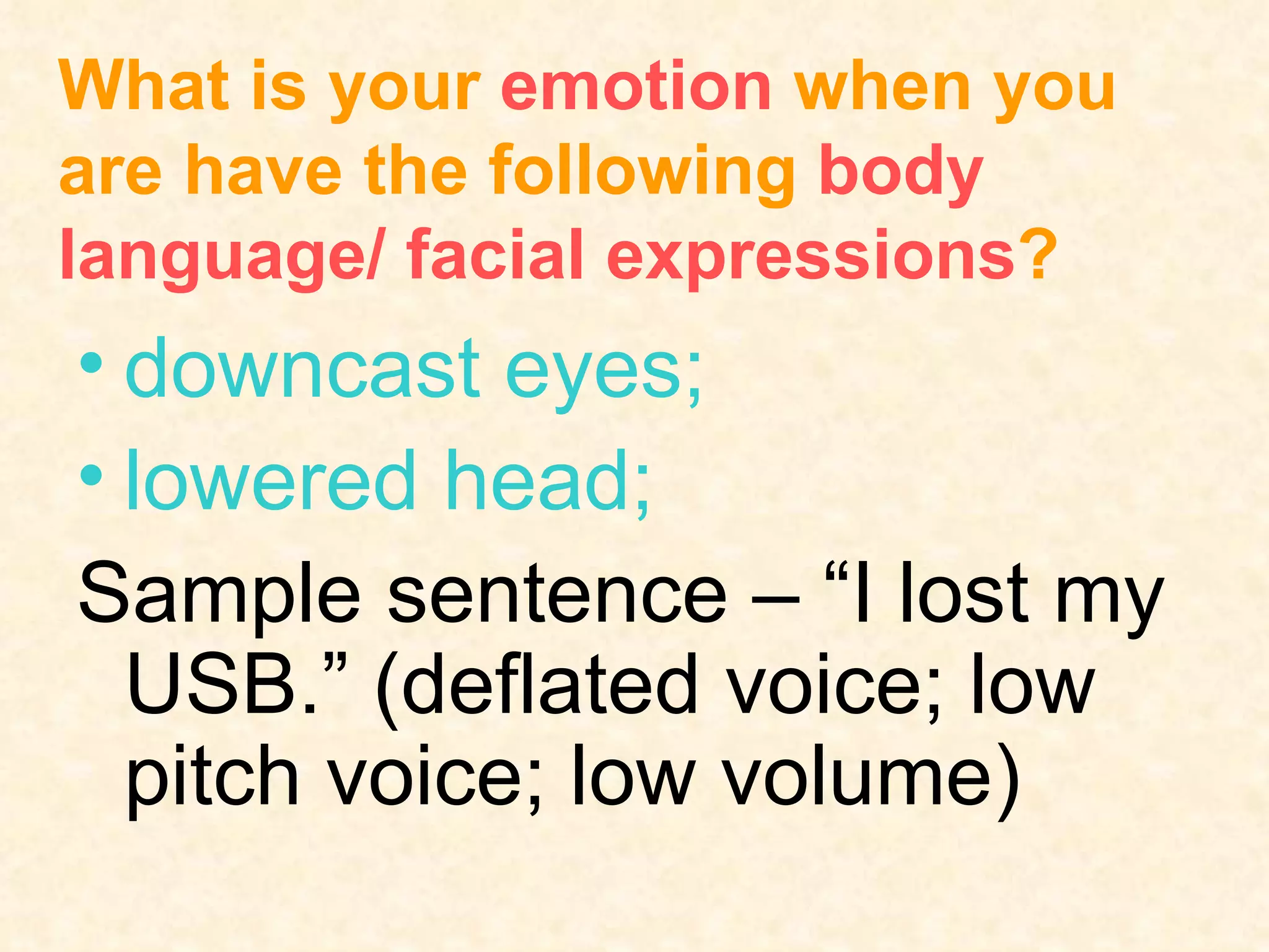 Bit ai1 identification and expression of emotions, feelings and | PPT
