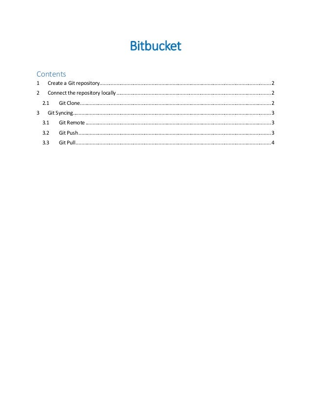 Bitbucket, how to create repository, clone and sync | PDF