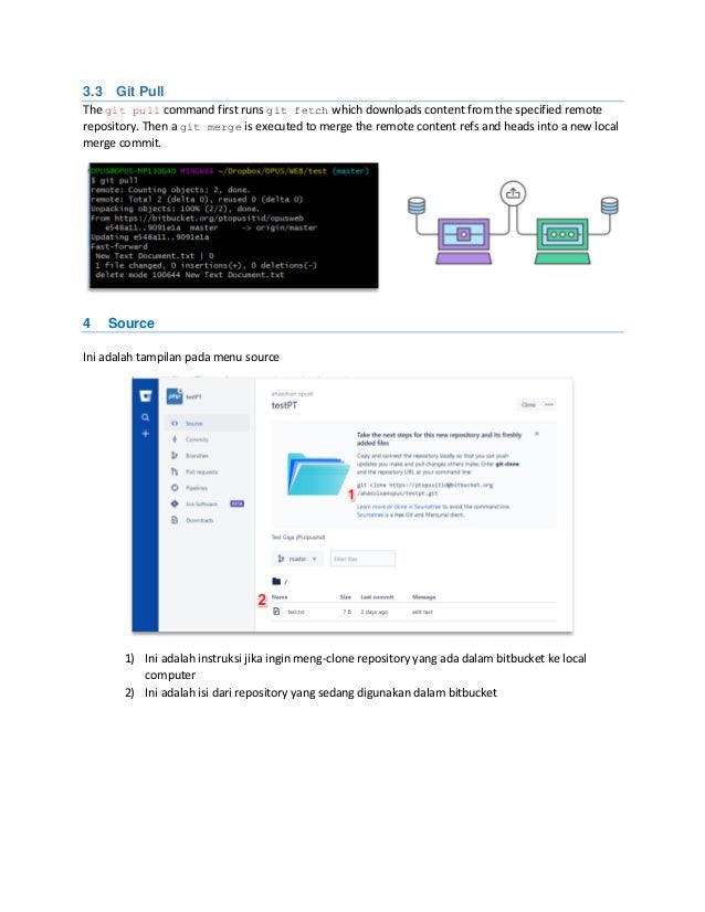 Bitbucket, how to create repository, clone and sync | PDF