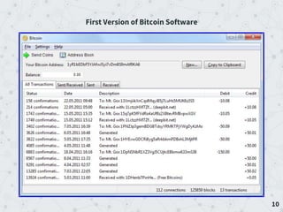 10
First Version of Bitcoin Software
 