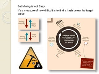 But Mining is not Easy…
It’s a measure of how difficult is to find a hash below the target
value.
10
 