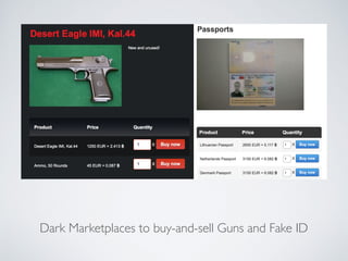 Dark Marketplaces to buy-and-sell Guns and Fake ID
 