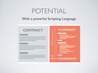 POTENTIAL
With a powerful Scripting Language
 