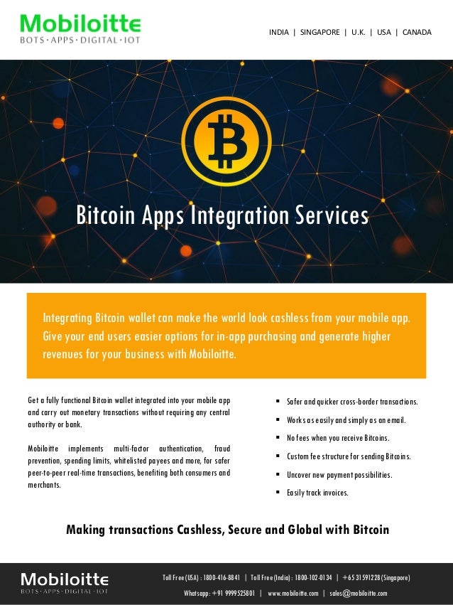 Bitcoin Apps Integration !   Mobiloitte - 