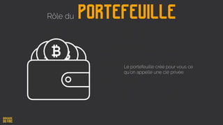 Le portefeuille créé pour vous ce
qu’on appelle une clé privée.
PortefeuilleRôle du
 