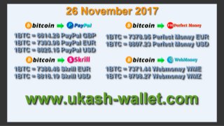 Bitcoin exchange rates today. Bitcoin to PayPal, Skrill, Perfect Money, Webmoney instantly. Paysafecard exchange.
