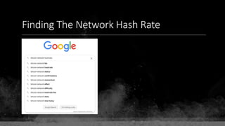 Finding The Network Hash Rate
 