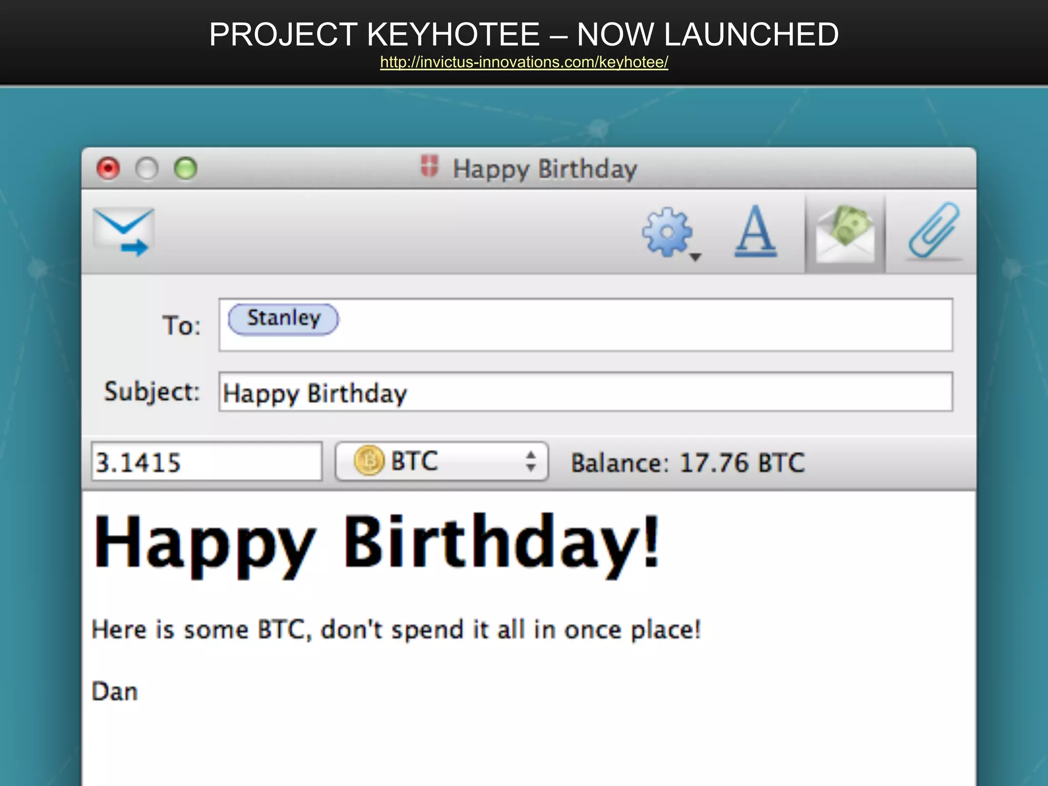 PROJECT KEYHOTEE – NOW LAUNCHED
http://invictus-innovations.com/keyhotee/
 