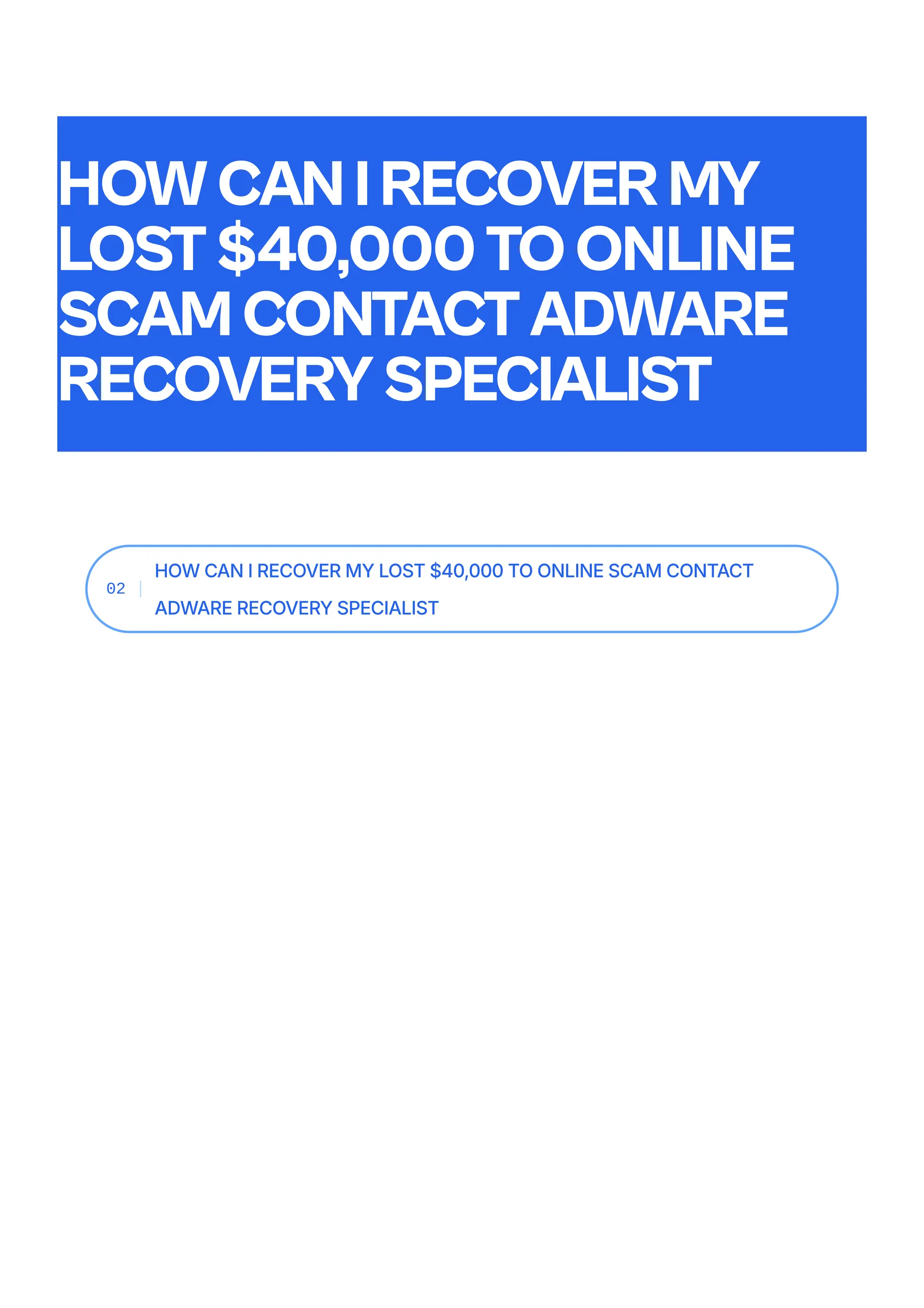 HOW TO FIND A LEGITIMATE CRYPTO RECOVERY HIRE ADWARE RECOVERY SPECIALIST |  PDF