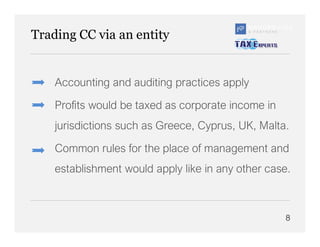 Trading CC via an entity
 