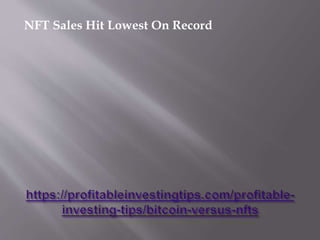 NFT Sales Hit Lowest On Record
 