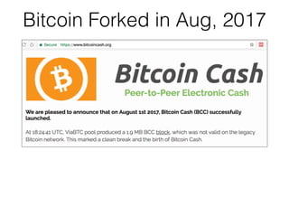 Bitcoin Forked in Aug, 2017
 