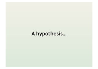 A hypothesis…
 