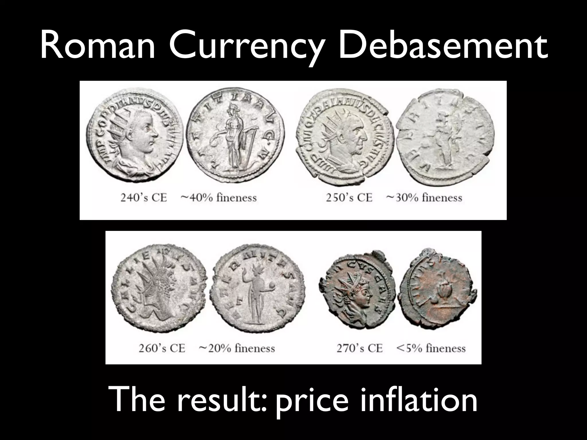Roman Currency Debasement




   The result: price inﬂation
 