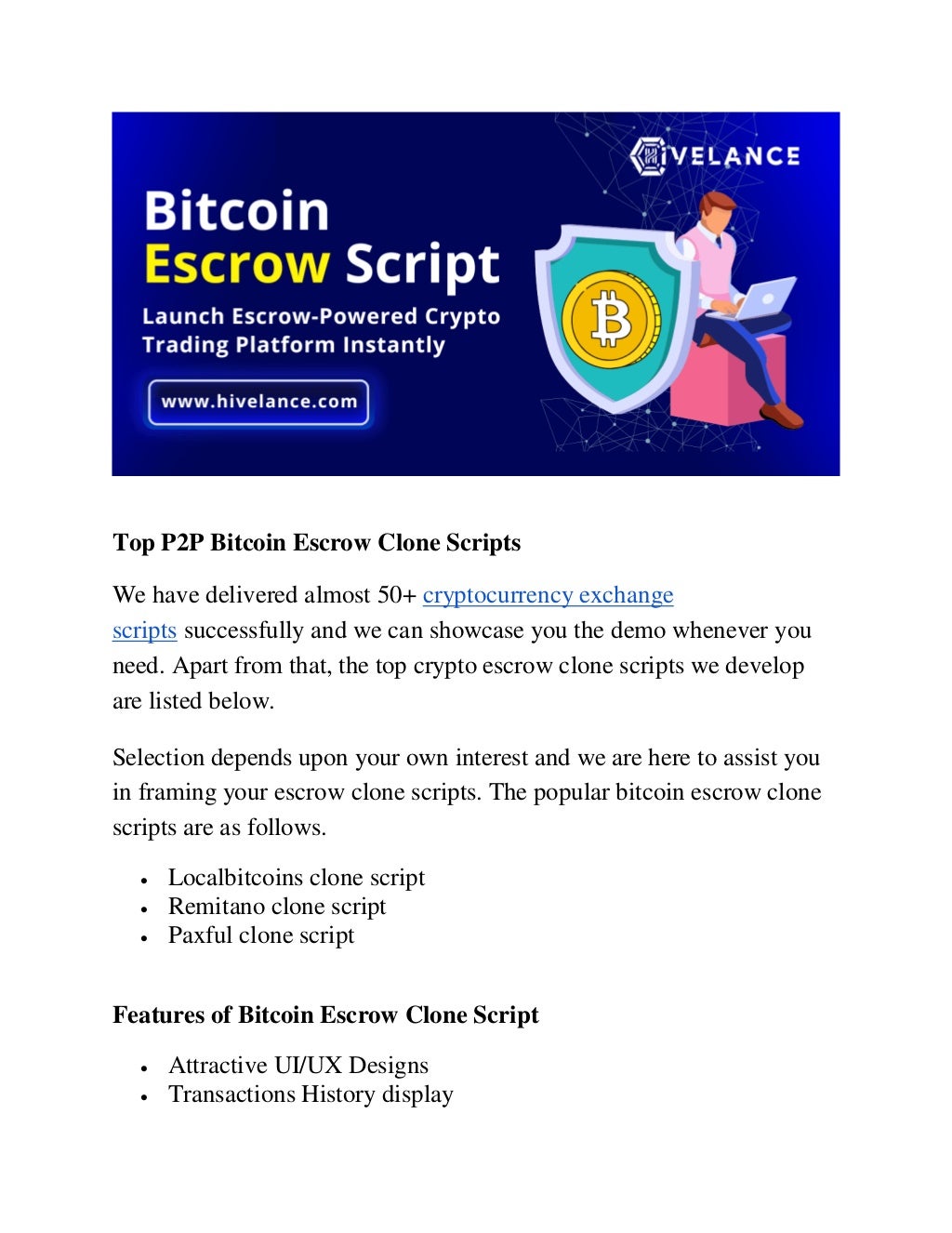 Bitcoin Escrow Script | PDF