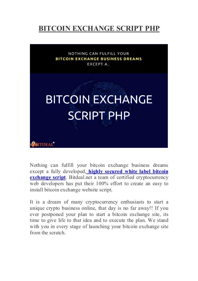 Bitcoin Exchange Script Php - 